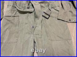 Rare Original Wwii Us Army Hbt Overalls Coveralls- Large/xlarge