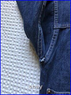 Rare VTG 30s 40s Indigo Denim Jeans Jacket 2-Pocket Pleated Blouse S/M WWII Blue