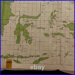 Rare Very Large WWII RESTRICTED B-17 B-24 B-29 Air Plotting Map Pacific CINCPAC