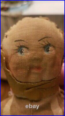 Rare Vintage 1940's WWII RAGGY-DOODLE ARMY Soldier Military Parachute Rag Doll