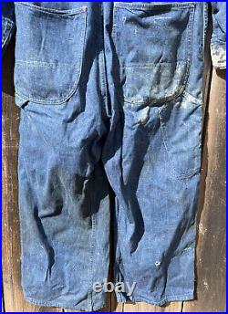 Rare Vintage 1940's Workwear Classic Blue Jean Denim Coveralls Big Mac WWII Era