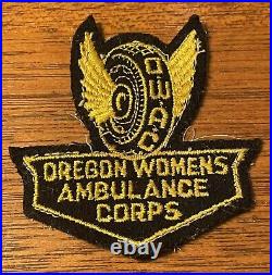 Rare Vintage WWII Oregon Women's Ambulance Corps Patch 1940s World War OWAC