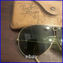 Rare Vintage WWII Ray Ban Bullethole Shooter Aviator Sunglasses