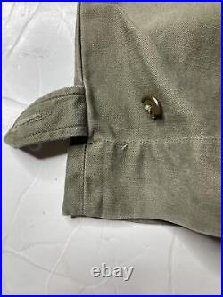 Rare Vtg 1940s WWII M43 Trousers Field Cotton OD US Army Pants Size 35x32