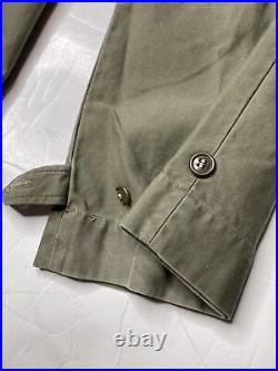 Rare Vtg 1940s WWII M43 Trousers Field Cotton OD US Army Pants Size 35x32