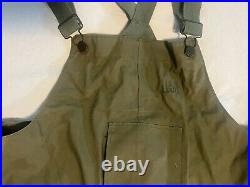 Rare Vtg US Deck Bibs Green Pants Overalls Navy Department Contract NXsx 33043 L