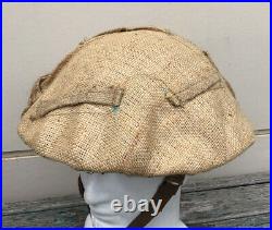 Rare WW2 British -NZ Original Hessian Helmet Cover In Sand Tan