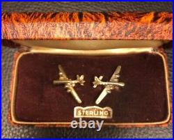 Rare WWII Air Corps B-17 Screw Earrings Marked STERLING in the original box