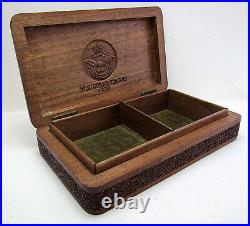 Rare WWII Anglo Indian Kashmiri Kashmir Srinagar RAF Carved Wooden Cigarette Box