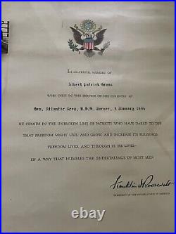 Rare WWII Condolence letter & Dog Tag USS Turner Sailor Killed Onboard 1/3/43
