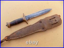 Rare WWII Frank Richtig Fighting Knife Dagger with Cornish Sheath