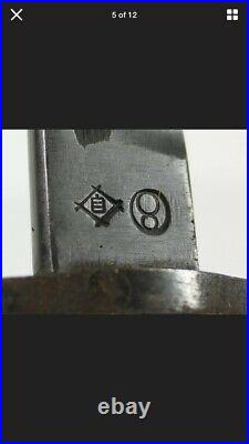 Rare WWII Japanese Type 30 Last Ditch Bayonet Knife Sword In Metal Scabbard
