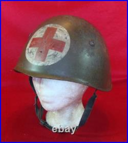 Rare WWII M33 ITALIAN MEDICAL HELMET original liner and straps