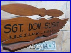 Rare WWII Named 1943 US Army Air Corps Handmade Trench Art Desk Sign, Gift