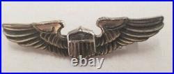 Rare WWII Set Of 2 Amico Sterling Pilot Wings pin back 2 & 3 W Gift Box