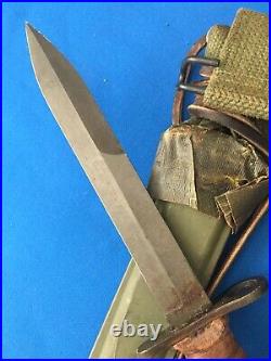 Rare WWII U. S. M. 4 Aerial BAYONET Knife U. S. Army M8A1 B. M. Co. SCABBARD Mint