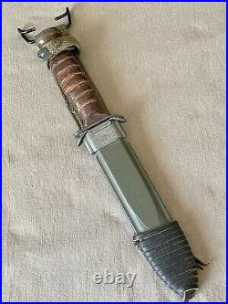 Rare WWII US Army M3 ACC Aerial GD MK M8 BMCO scabbard Trench Fighting Knife