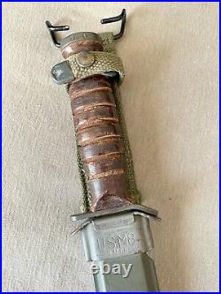 Rare WWII US Army M3 ACC Aerial GD MK M8 BMCO scabbard Trench Fighting Knife