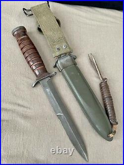 Rare WWII US Army M3 BOKER Guard MK M8 BMCO scabbard Trench Fighting Knife