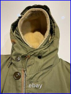 Rare WWII US Army Overcoat Parka Sheepskin Lined Limited Issued Until Exhausted