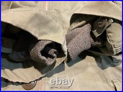 Rare WWII US Army Overcoat Parka Sheepskin Lined Limited Issued Until Exhausted