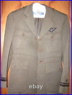 Rare WWII US Navy USN aviator officer coat and trousers with bullion wings named