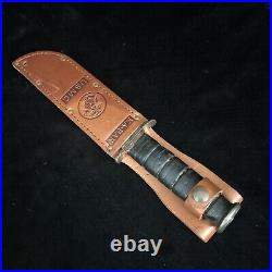 Rare WWII USMC Marine Corps Red Spacer Kabar Fixed Blade Knife