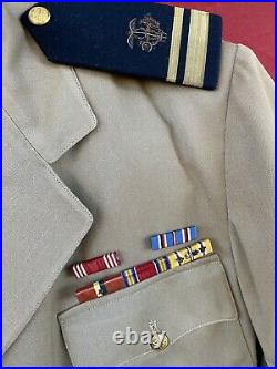 Rare WWII USPHS Medical LtJG Officer Khaki Service Uniform Shirt Hat Navy