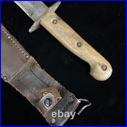 Rare WWII australian commando fixed blade fighting knife & sheath excellent WE