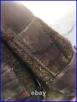 Rare WWII military German artic wood boots horse hair cold weather shoes Europe