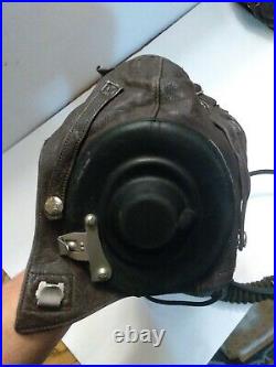 Rare Ww2 Leather Pilot Helmet And Mask