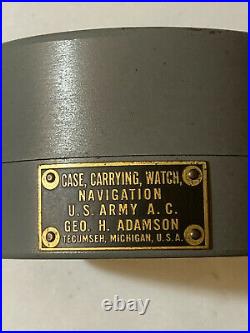 Rare Wwii Hamilton Watch Co. 22 Jewels G. C. T. Military Watch In Navigation Case
