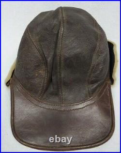 Rare Wwii Usaaf B2 Leather Hat Werber Sportswear Size 7 3/8