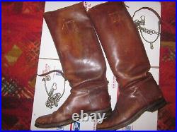 Rare vintage early WWII officer equesterian cavalry boots with spurs size 10