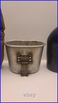 Rarevintage Us Army Wwii 1942 Us S. M Coblack Enamel Canteen With Cover And Cup