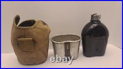 Rarevintage Us Army Wwii 1942 Us S. M Coblack Enamel Canteen With Cover And Cup