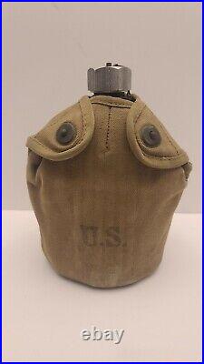 Rarevintage Us Army Wwii 1942 Us S. M Coblack Enamel Canteen With Cover And Cup