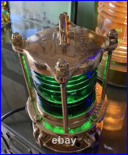 Restored Rare World War II U. S. Navy Signal Light Brass U. S. N. Emerald Green