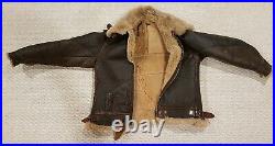 Size 42 WW2 A2 Leather Flight Jacket WWII Sheepskin Bomber Rare Original HLB
