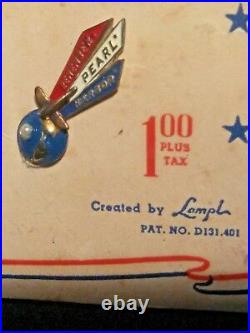 Sterling Remember Pearl Harbor Pin WWII Memorabilia LAMPL Original Card RARE