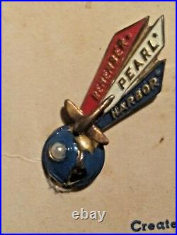 Sterling Remember Pearl Harbor Pin WWII Memorabilia LAMPL Original Card RARE