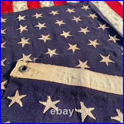 ULTRA RARE WWII No. 11 LCI Small Landing Craft Salty Theater 48 Star Ensign Flag