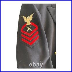 US Navy WW2 CPO Dress Blue Jacket Rare Government Issued