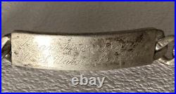 Ultra Rare WWII US Navy Seabee Silver ID Chain Link Bracelet Seabees Sea Bee