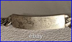 Ultra Rare WWII US Navy Seabee Silver ID Chain Link Bracelet Seabees Sea Bee