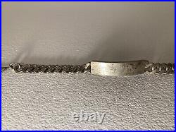 Ultra Rare WWII US Navy Seabee Silver ID Chain Link Bracelet Seabees Sea Bee