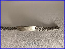 Ultra Rare WWII US Navy Seabee Silver ID Chain Link Bracelet Seabees Sea Bee