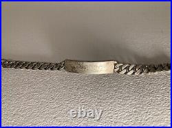 Ultra Rare WWII US Navy Seabee Silver ID Chain Link Bracelet Seabees Sea Bee