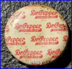 Unusual Rare Dr Pepper Cork Lined Bottle Crown Cap WWII Era