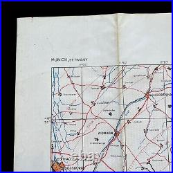 VERY RARE! WWII 1945 Munich Germany 15th Air Force B-17 B-24 Target Air Map COA